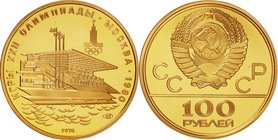 Russia(Soviet-Union)
Moscow Olympics Waterside Grandstand 100 Roubles Gold Proof
Year: 1978
Condition: Proof
Diameter: 30.00mm
Weight: 17.28g
Pu...