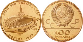 Russia(Soviet-Union)
Moscow Olympics Velodrome Building 100 Roubles Gold Proof
Year: 1979
Condition: Proof
Diameter: 30.00mm
Weight: 17.28g
Puri...