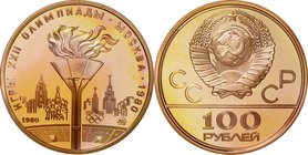 Russia(Soviet-Union)
Moscow Olympics Torch 100 Roubles Gold Proof
Year: 1980
Condition: Proof
Diameter: 30.00mm
Weight: 17.28g
Purity: .900
Rem...