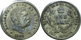 Hawaii
Kalakaua I 10 Cents Silver
Year: 1883
Condition: VF
Diameter: 18.00mm
Weight: 2.50g
Purity: .900
Remarks: Toned