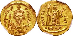 Ancient Eupope-Byzantine Empire
Phocas Solidus Gold
Year: AD602-610
Condition: VF-EF
Grade (Slab): NGC MS
Diameter: (approx.)21.10mm
Weight: 4.4...