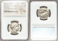 ATTICA. Athens. Ca. 440-404 BC. AR tetradrachm (25mm, 17.21 gm, 7h). NGC MS 5/5 - 5/5. Mid-mass coinage issue. Head of Athena right, wearing crested A...