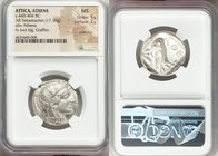 ATTICA. Athens. Ca. 440-404 BC. AR tetradrachm (26mm, 17.19 gm, 5h). NGC MS 5/5 - 2/5, scratches, graffito. Mid-mass coinage issue. Head of Athena rig...