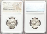 ATTICA. Athens. Ca. 440-404 BC. AR tetradrachm (23mm, 17.18 gm, 12h). NGC Choice AU 4/5 - 4/5. Mid-mass coinage issue. Head of Athena right, wearing c...