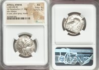 ATTICA. Athens. Ca. 440-404 BC. AR tetradrachm (25mm, 17.19 gm, 7h). NGC AU 4/5 - 4/5. Mid-mass coinage issue. Head of Athena right, wearing crested A...