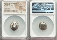 SARONIC ISLANDS. Aegina. Ca. 480-457 BC. AR stater (16mm, 12.29 gm). NGC Fine 5/5 - 2/5, scratches, countermarks. Sea turtle, viewed from above, head ...