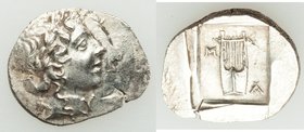 LYCIAN LEAGUE. Masicytes. Ca. 1st century BC. AR hemidrachm (18mm, 2.23 gm, 12h). Choice XF, die shift. Series 1. Laureate head of Apollo right; Λ-Y b...