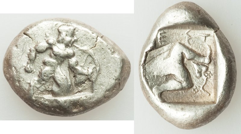 PAMPHYLIA. Aspendus. Ca. mid-5th century BC. AR stater (18mm, 10.86 gm). VF. Hel...