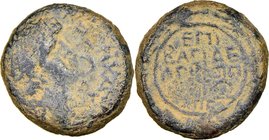 JUDAEA. Herodians. Agrippa II (AD 49/50-94/5). AE (13mm, 12h). NGC Fine, repatinated. Caesarea Paneas/Neronias. NEPΩN KAIΣAP-ΣEBAΣTOY, laureate bust o...