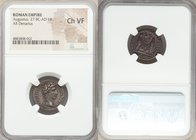 Augustus (27 BC-AD 14). AR denarius (18mm, 7h). NGC Choice VF. Lugdunum, 2 BC-AD 4. CAESAR AVGVSTVS-DIVI F PATER PATRIAE, laureate head of Augustus ri...