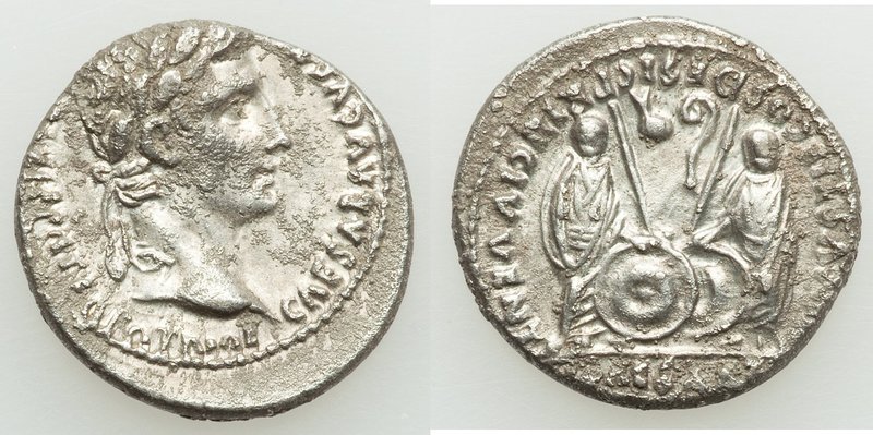 Augustus (27 BC-AD 14). AR denarius (19mm, 3.79 gm, 10h). AU, horn silver. Lugdu...