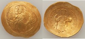 Constantine X Ducas (AD 1059-1067). AV histamenon nomisma (27mm, 4.44 gm, 5h). AU. Constantinople. +IHS XIS RЄX-RЄSNANThIm, Christ seated facing on th...