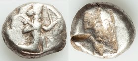 ANCIENT LOTS. Greek. Achaemenid Persia. Ca. 485-420 BC. Lot of two (2) AR sigloi. Fine. Includes: (2) AR siglos, Persian king or hero right, holding t...