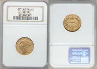 Victoria gold Sovereign 1855-SYDNEY VG10 NGC, Sydney mint, KM2. Key date and first year of issue. 

HID09801242017