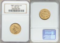 Victoria gold Sovereign 1865-SYDNEY XF40 NGC, Sydney mint, KM4. AGW 0.2353 oz. 

HID09801242017