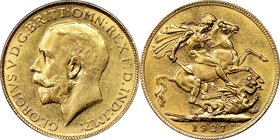 George V gold Sovereign 1927-P AU58 NGC, Perth mint, KM29. AGW 0.2355 oz.

HID09801242017