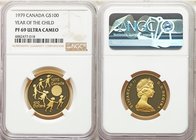 Elizabeth II gold Proof "Year of the Child" 100 Dollars 1979 PR69 Ultra Cameo NGC, Royal Canadian Mint, KM126. AGW 0.5002 oz. 

HID09801242017