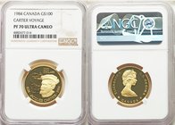 Elizabeth II gold Proof "Cartier" 100 Dollars 1984 PR70 Ultra Cameo NGC, Royal Canadian Mint, KM142. AGW 0.5002 oz. 

HID09801242017