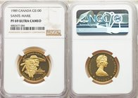 Elizabeth II gold Proof "Sainte-Marie" 100 Dollars 1989 PR69 Ultra Cameo NGC, Royal Canadian Mint, KM169. AGW 0.2500 oz. 

HID09801242017