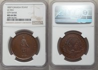 Lower Canada. City Bank Penny (2 Sous) Token 1837 MS64 Brown NGC, KM-Tn13, LC-9A1. Carmel brown with light golden accent. 

HID09801242017