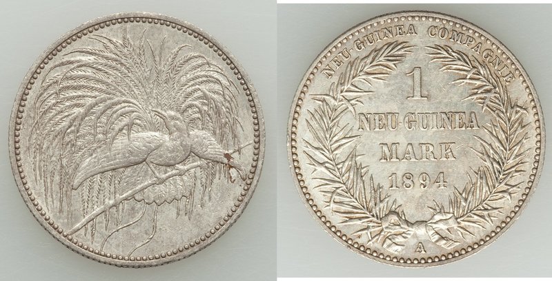 German Colony. Wilhelm II Mark 1894-A AU, Berlin mint, KM5. 23.9mm. 5.55gm. Mint...
