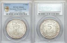 Weimar Republic "Rhineland" 5 Mark 1925-F MS61 PCGS, Stuttgart mint, KM47. Issued for the 1000th Year of the Rhineland. 

HID09801242017