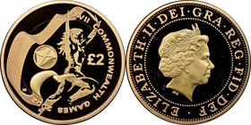 Elizabeth II gold Proof "Commonwealth Games" 2 Pounds 2002 PR69 Ultra Cameo NGC, KM1031b. Mintage: 500. AGW 0.4706 oz. 

HID09801242017
