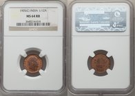 British India. Edward VII 5-Piece Lot of Certified 1/12 Annas NGC, 1) 1/12 Anna 1905-(c) - MS64 Red and Brown, Calcutta mint, KM497 2) 1/12 Anna 1906-...