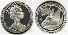 Elizabeth II palladium Proof "America's Cup" Crown (1 oz) 1987, Pobjoy mint, KM179c. 38mm. APdW 1.00 oz. 

HID09801242017