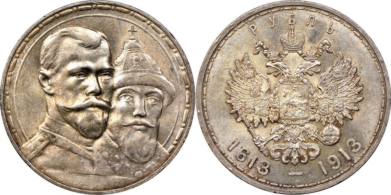 Nicholas II Rouble 1913-BC MS62 NGC, St. Petersburg mint, KM-Y70. Issued for the...
