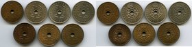 British Colony 7-Piece Lot of Uncertified Pennies, 1) George V Penny 1935 - VF, KM7. 26.7mm. 6.40gm 2) George VI Penny 1937 - UNC, KM8. 26.9mm. 6.42gm...