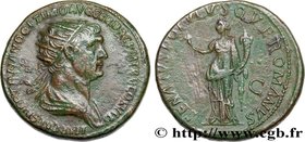 TRAJANUS
Type : Dupondius 
Date : 115 
Mint name / Town : Rome 
Metal : copper 
Diameter : 26 mm
Orientation dies : 6 h.
Weight : 14,80 g.
Rar...