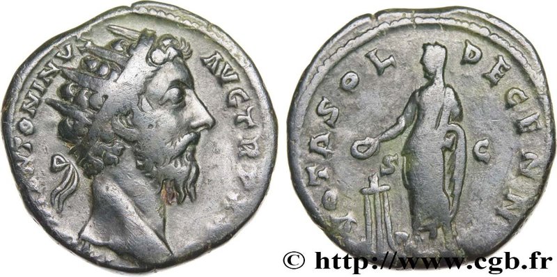MARCUS AURELIUS
Type : Dupondius 
Date : 171 
Mint name / Town : Rome 
Metal...