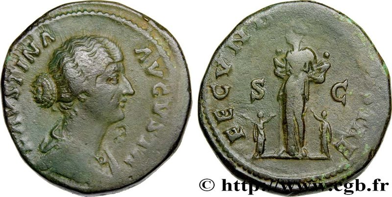 FAUSTINA MINOR
Type : Sesterce 
Date : 161 - 176 
Mint name / Town : Rome 
M...
