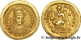 THEODOSIUS II
Type : Solidus 
Date : 431-432 
Mint name / Town : Constantinople 
Metal : gold 
Millesimal fineness : 1000 ‰
Diameter : 20 mm
Or...