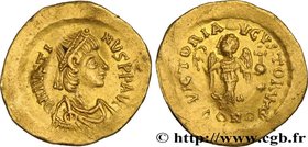 JUSTIN II
Type : Tremissis 
Date : 565-578 
Mint name / Town : Constantinople 
Metal : gold 
Diameter : 15 mm
Orientation dies : 6 h.
Weight : ...