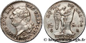 LOUIS XVI
Type : 15 sols dit "au génie", type FRANÇOIS 
Date : 1791 
Mint name / Town : Paris 
Metal : silver 
Millesimal fineness : 666 ‰
Diame...