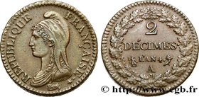 DIRECTOIRE
Type : 2 décimes Dupré 
Date : An 4 (1795-1796) 
Mint name / Town : Paris 
Quantity minted : 9177562 
Metal : copper 
Diameter : 31 m...