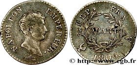 PREMIER EMPIRE / FIRST FRENCH EMPIRE
Type : Quart (de franc) Napoléon Empereur, Calendrier grégorien 
Date : 1806 
Mint name / Town : Paris 
Quant...