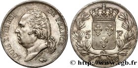 LOUIS XVIII
Type : 5 francs Louis XVIII, tête nue 
Date : 1824 
Mint name / Town : Lille 
Quantity minted : 9.803.290 
Metal : silver 
Millesima...