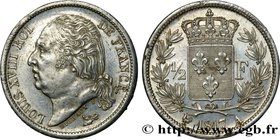 LOUIS XVIII
Type : 1/2 franc Louis XVIII 
Date : 1817 
Mint name / Town : Paris 
Quantity minted : 235986 
Metal : silver 
Millesimal fineness :...