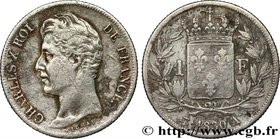 CHARLES X
Type : 1 franc Charles X, tranche cannelée1032 
Date : 1830 
Mint name / Town : Paris 
Quantity minted : 3671 
Metal : silver 
Millesi...