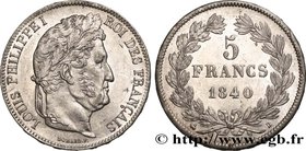 LOUIS-PHILIPPE I
Type : 5 francs IIe type Domard 
Date : 1840 
Mint name / Town : Rouen 
Quantity minted : 3335883 
Metal : silver 
Millesimal f...