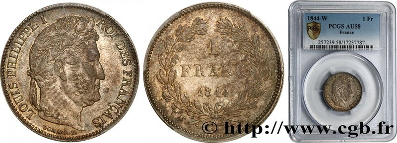 LOUIS-PHILIPPE I
Type : 1 franc Louis-Philippe, couronne de chêne 
Date : 1844...