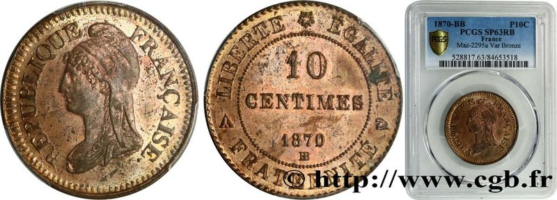 GOUVERNEMENT DE LA DÉFENSE NATIONALE
Type : Essai de 10 centimes d’après Dupré ...