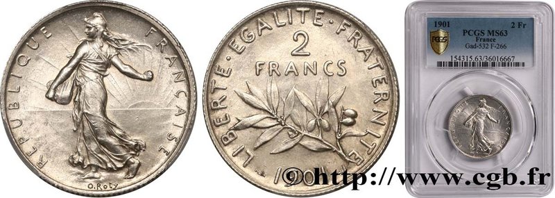 III REPUBLIC
Type : 2 francs Semeuse 
Date : 1901 
Mint name / Town : Paris ...