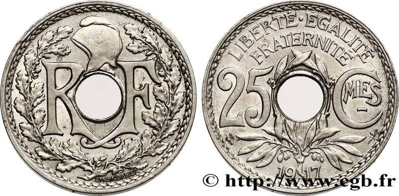 III REPUBLIC
Type : 25 centimes Lindauer, Cmes souligné 
Date : 1917 
Quantit...