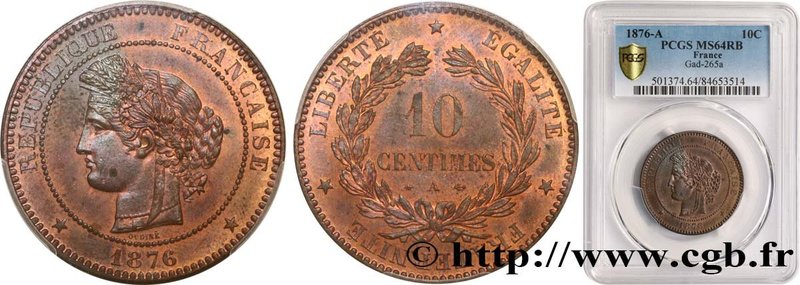 III REPUBLIC
Type : 10 centimes Cérès 
Date : 1876 
Mint name / Town : Paris ...