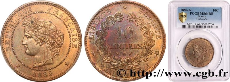 III REPUBLIC
Type : 10 centimes Cérès 
Date : 1882 
Mint name / Town : Paris ...