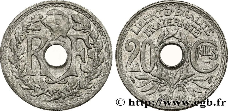 PROVISIONAL GOVERNEMENT OF THE FRENCH REPUBLIC
Type : 20 centimes Lindauer 
Da...